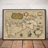 Ancienne carte des îles britanniques d'Abraham Ortelius, 1595 - Angleterre, Irlande, Pays de Galles, Écosse - Britannia, Hibernia