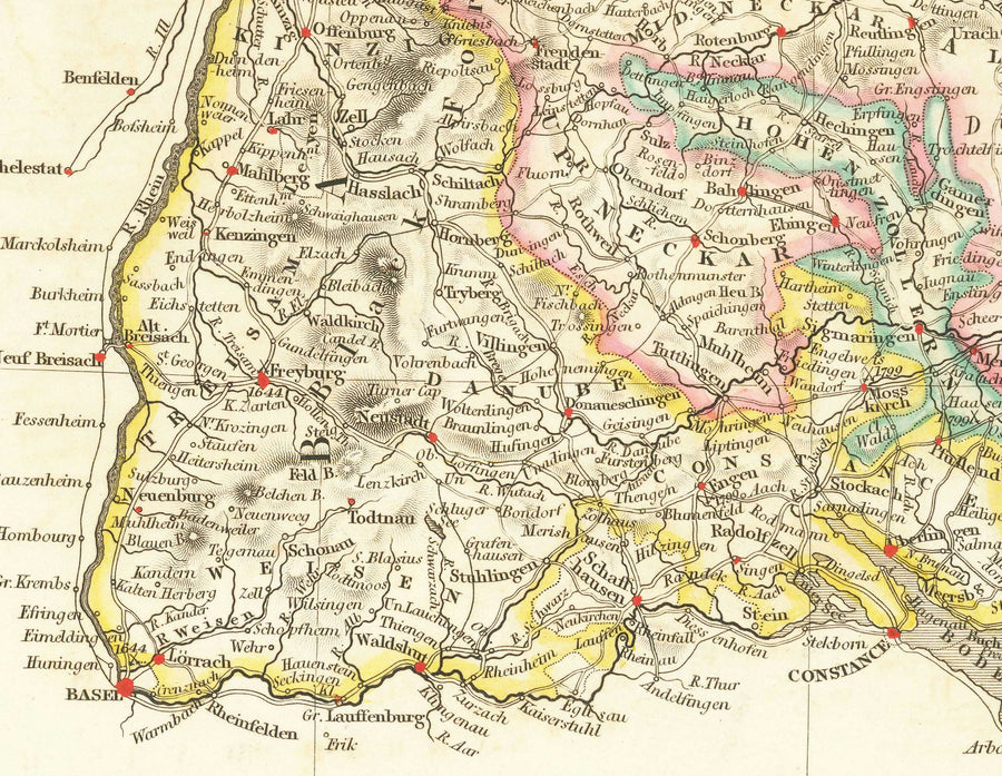 Mappa antica della Germania occidentale di John Arrowsmith nel 1862 - Berlino, Monaco, Stoccarda, Hannover, Norimberga, Francoforte 