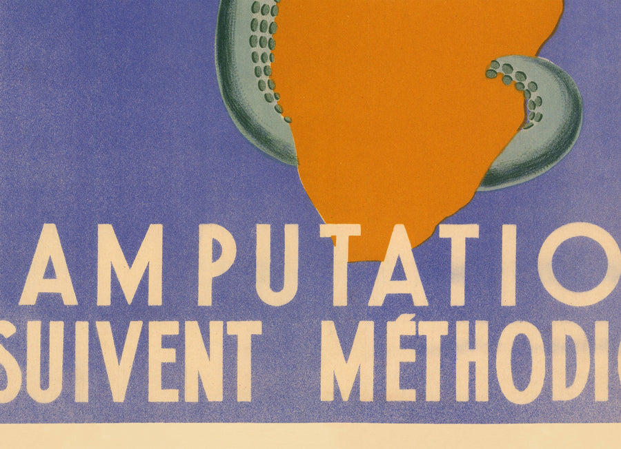 Mapa del póster de la Propaganda de la Propaganda de la Propaganda de la Propaganda Vichy Francia de la Guerra Mundial - Winston Churchill como bestia tentópica