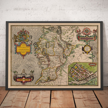 Alte Karte von Connacht, Irland 1611 von John Speed - Galway, Sligo, Mayo, Leitrim, Clare 