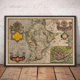 Mappa antica del Connacht, Irlanda 1611 di John Speed - Galway, Sligo, Mayo, Leitrim, Clare 