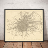 Mapa antiguo de Dublín, Irlanda, 1836 por WB Clark para Sduk - River Liffey, Leinster, Co. Dublin