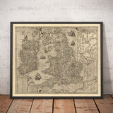 Alte Karte von England und Irland im Jahr 1605 von Abraham Ortelius 