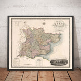Ancienne carte d'Essex, 1831 par Greenwood & Co. - Southend, Colchester, Chelmsford, Romford, Dagenham, Brentwood, Basildon