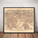Carte de la pauvreté de Londres 1898-9, en dehors du district sud, par Charles Booth - Oval, Brixton, Herne Hill, Lambeth - SW8, SW9, SW2, SE5, SE24, SE22, SE15