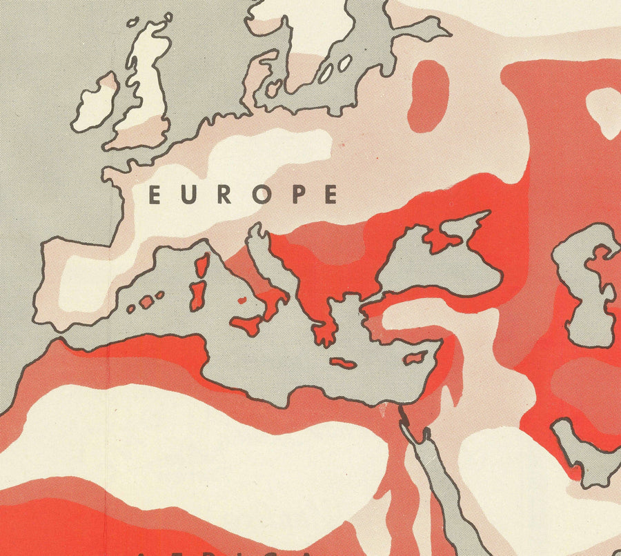 Carte ancienne du monde de Dr. Seuss, 1943 - Tableau murale du paludisme de l&