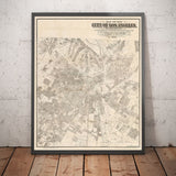 Old Map of Los Angeles, 1887 - Rare City Chart - Downtown, Chinatown, Financial District, Skid Row, Fashion District