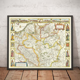 Mappa antica rara della Polonia di John Speed, 1626 - Germania, Prussia, Lituania, Boemia, Varsavia 