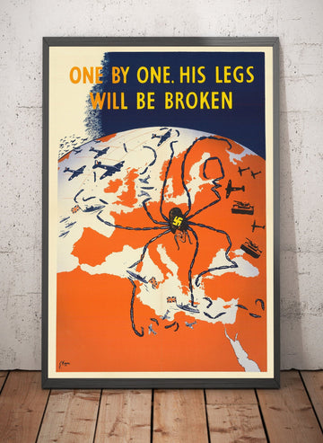 Ragno Hitler, 1941 - Vecchia mappa di propaganda della Seconda Guerra Mondiale dell&