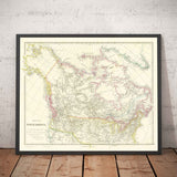Antiguo mapa de Canadá, 1840 por Arrowsmith - Estados Unidos, América Rusa, Alto y Bajo Canadá, Norteamérica Británica, Pueblos Nativos e Indígenas