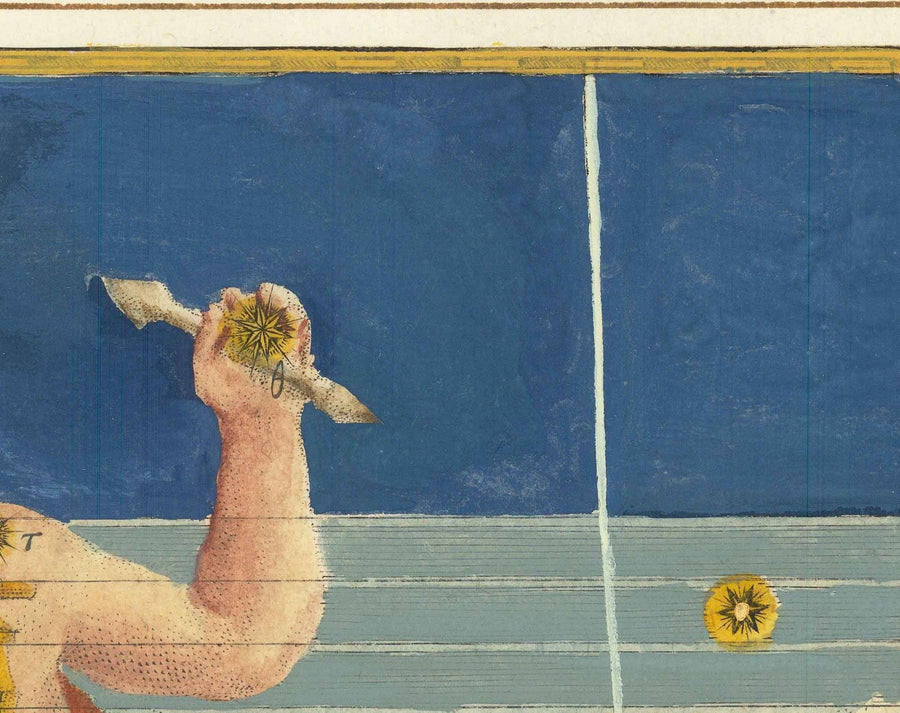 Antica mappa stellare dei Gemelli, 1624 di Johann Bayer - Carta astrologica zodiacale - Segno zodiacale dei Gemelli 