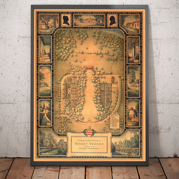 Vecchio piano di Mount Vernon, la casa di George Washington, 1932, di B. Ashburton Tripp - Giardini paesaggistici, casa, tenuta 