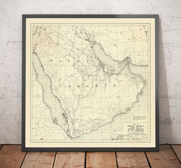 Mappa di Aramco del 1953 - Prima mappa della Arabian American Oil Company - Arabia Saudita, oleodotti, estrazione, Dubai, Riyadh 
