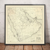 Ancienne carte d'Aramco, 1953 - Première carte de l'Arabian American Oil Company - Arabie Saoudite, pipelines, extraction, Dubaï, Riyadh