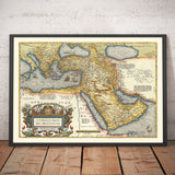 Old Ottoman Empire Map, 1584 par Ortelius - Turquie, Arabie saoudite, Moyen-Orient, Iran, Israël, Grèce, mer Rouge, Afrique