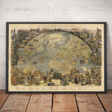 Old World Map, 1876 - "A Tour of the World" from Le Monde - 19th Century Exploration, History, Colonialism