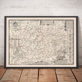 Alte monochrome Karte von Leicestershire, 1611 von John Speed - Leicester, Loughborough, Hinckley, Wigston, Melton Mowbray 