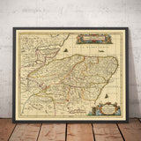 Alte Karte von Aberdeen, Inverness, Moray & Angus, 1690 - Dundee, Perth, Fraserburgh, Loch Ness, Schottische Highlands 
