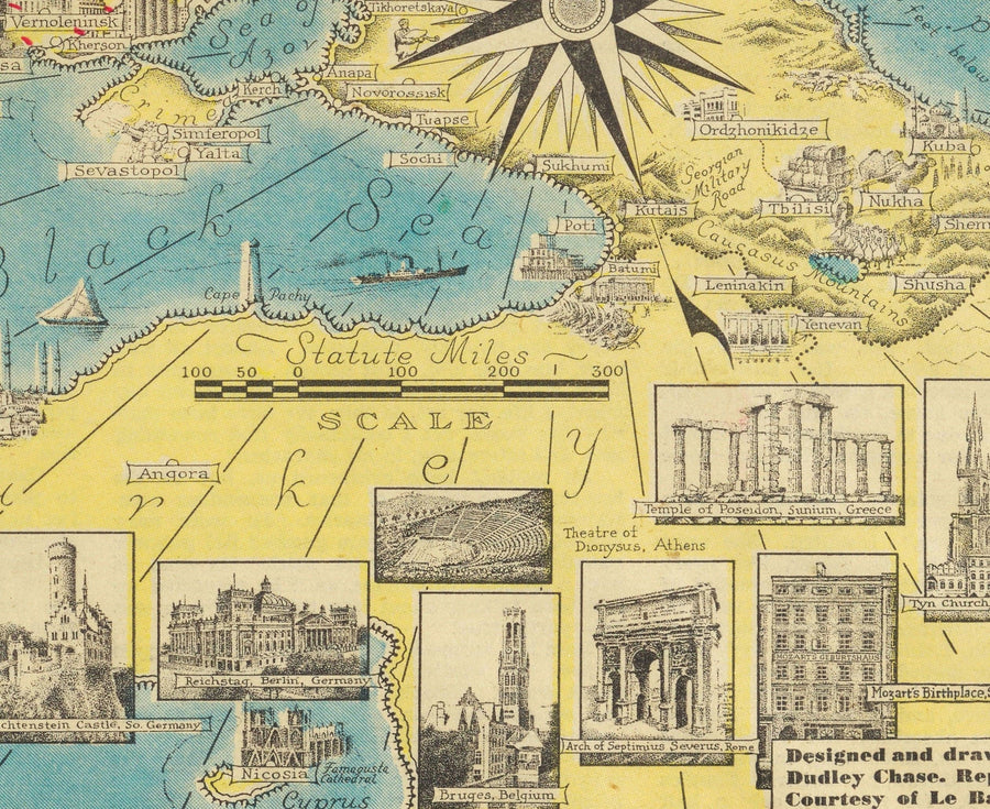 Weltkrieg 2 Karte, 1939 von Ernest Dudley Chase - Hitlers Traum von Expansion - Territorium des nationalsozialistischen Deutschlands 