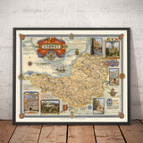Ancienne carte du Somerset par Ernest Clegg, 1946 - Bath, Wells, Points de repère, Seconde Guerre mondiale, West Country, Winston Churchill