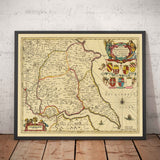 Old Map of East Yorkshire, 1690 - Hull, Bridlington, Goole, Beverley, Hornsea, Driffield, Howden
