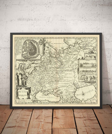 Old Map of Russia, 1676 par John Speed ​​- Peter the Great&