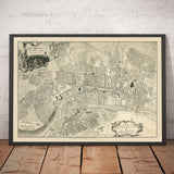 Ancienne carte de Kilkenny réalisée par John Rocque en 1758 - River Nore, High Street, Gallow's Hill, Saint Patrick's Street