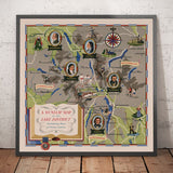 Old Map of the Lake District, 1950 - Windermere, Derwentwater, Coniston, Lakeland, Keswick, Penrith, Cumbria
