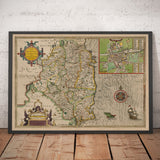 Mapa antiguo de Leinster, Irlanda en 1611 por John Speed ​​- County Dublin, Kilkenny, Meath