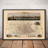 Old Colour Map of Liverpool by Tallis & Rapkin, 1851 - Docks, Mersey, City Centre