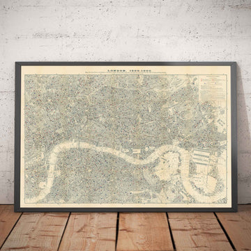Mappa antica delle chiese, pub e scuole di Londra nel 1903 di Charles Booth - Westminster, Città di Londra, Southwark, Isle of Dogs 