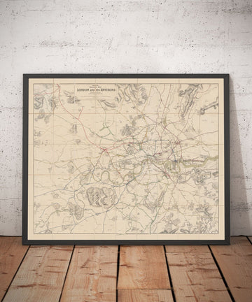Mappa della linea ferroviaria di Londra, 1899 - Carta del Railway Clearing House - Prime linee Piccadilly, Circle, District, Metropolitana 