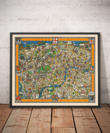 Mappa antica di Londra, 1928 di Max Gill - La mappa sotterranea "Wonderground" che ha salvato la Tube 