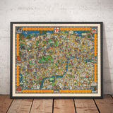 Old Map of London, 1928 by Max Gill - The "Wonderground" Underground Map That Saved The Tube