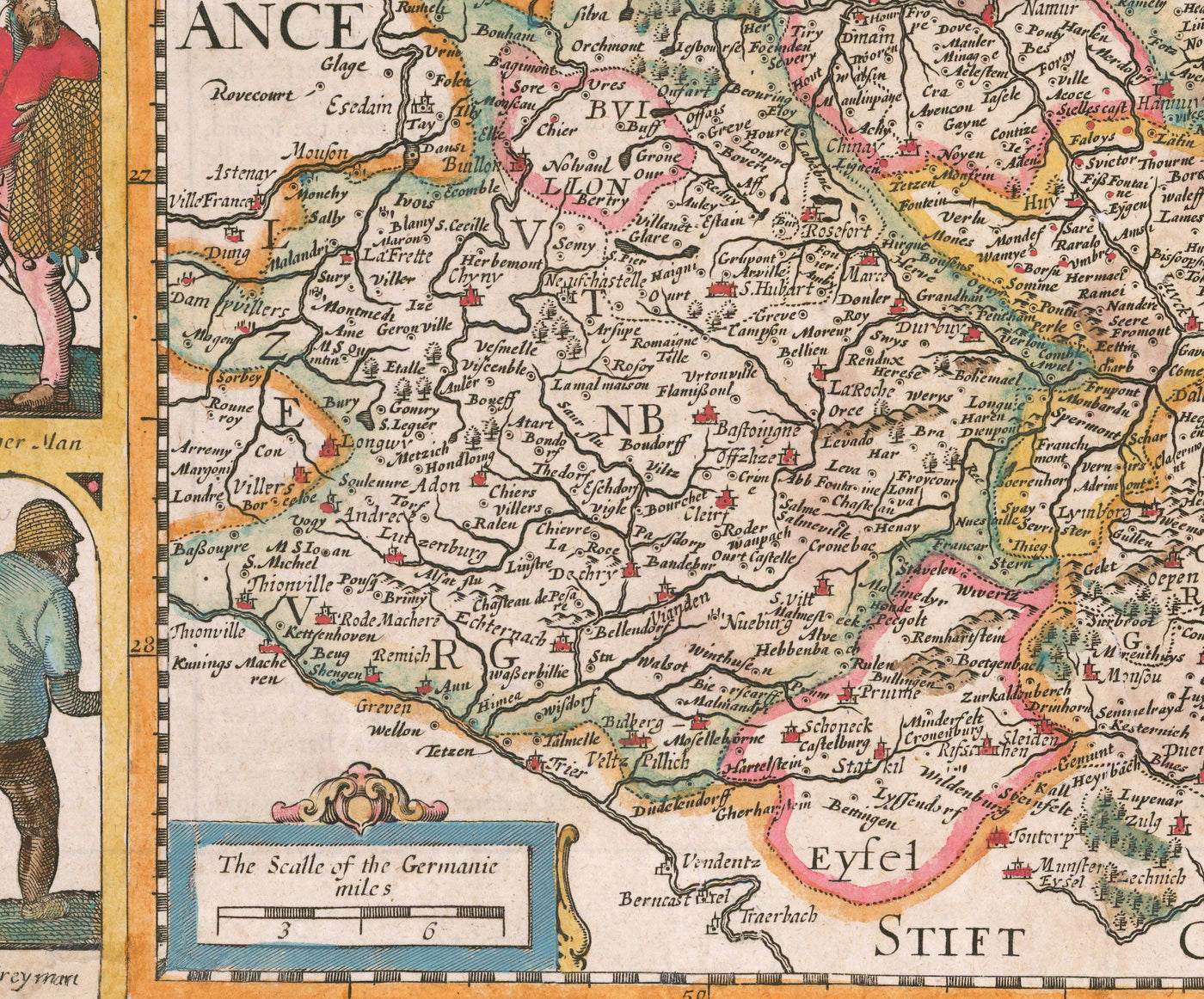 Mapa antiguo de los países bajos por John Speed, 1627 - Países bajos, Países Bajos, Bélgica, Luxemburgo, Flandes, Belgica