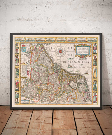 Ancienne carte des pays bas de John Speed, 1627 - Pays-Bas, Pays-Bas, Belgique, Luxembourg, Flandre, Belgique