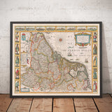 Ancienne carte des pays bas de John Speed, 1627 - Pays-Bas, Pays-Bas, Belgique, Luxembourg, Flandre, Belgique