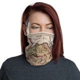 Wales Face Mask / Neck Gaiter / Snood with ancient map of Wales by Jean Blaeu in 1645