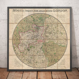 Old London Map: Mogg's 24 miles around London, 1820
