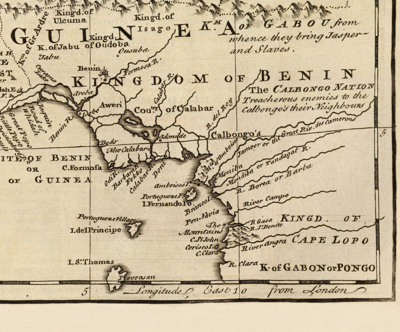 Mapa antiguo de Negroland, 1747 por Bowen - África occidental pre-colonial - Comercio de esclavos, Costa de Marfil, Costa de Oro