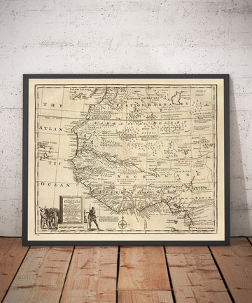 Mappa antica del Negroland, 1747 di Bowen - Africa occidentale pre-coloniale - Commercio degli schiavi, Costa d&