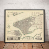 Viejo Mapa de Nueva York, Estados Unidos en 1840 - Manhattan, Brooklyn, Williamsburg, Hudson River