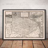 Old Map of Norfolk, 1611 by John Speed - Norwich, Great Yarmouth, King's Lynn, Thetford, Fakenham