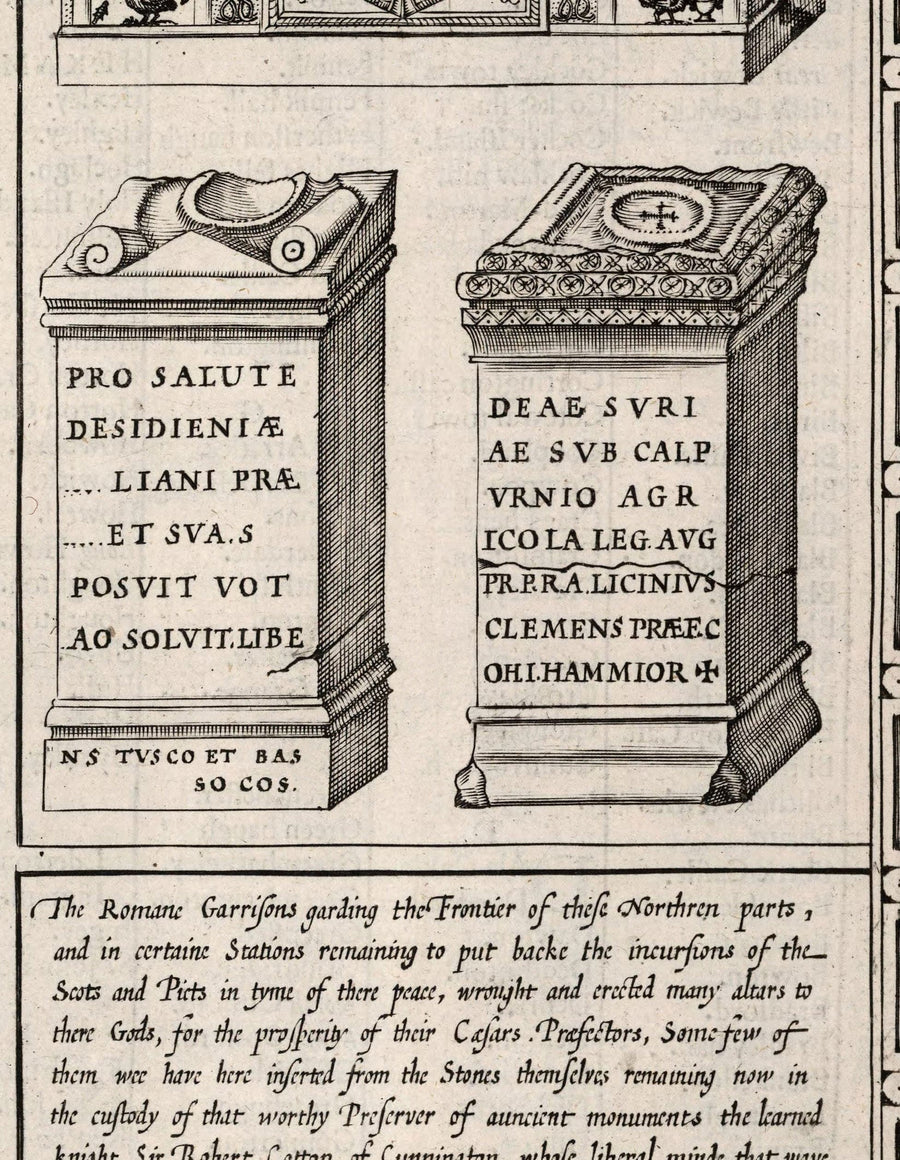 Old Map of Northumberland in 1611 - Newcastle, Gateshead, Hadrian&