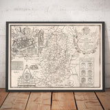 Alte Karte von Nottinghamshire, 1611 von John Speed - Nottingham, Mansfield, Newark, Worksop, Sherwood Forest 