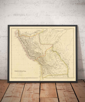 Mappa antica del Perù e della Bolivia, 1842 di Arrowsmith - Alto Perù, Cile, Sud America, Ande, La Paz, Lima, Atacama 