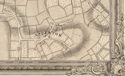 Alte Karte von Nordwest-London im Jahr 1746 von John Rocque - Wembley, Preston, Alperton, Northolt, Roxeth Green, W3, W5, W7,W13, NW10