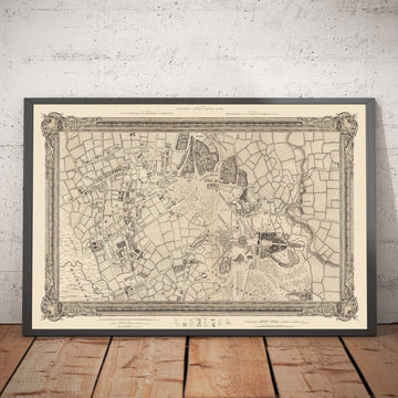 Alte Karte von Nordost-London aus dem Jahr 1746 von John Rocque - Wanstead, Walthamstow, Leyton, Aldersbrook, Woodford, E7, E9, E10, E11, E12, E15 