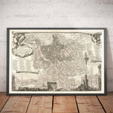 Rare Old Map of Rome, Italy by Nolli & Piranesi, 1748 - Vatican, St Peter's Basilica, Trevi Fountain, Colosseum