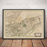 Carte d'Inverness, des Highlands et de Moray en 1654, une carte ancienne rare en couleur par Joan Blaeu et Timothy Pont